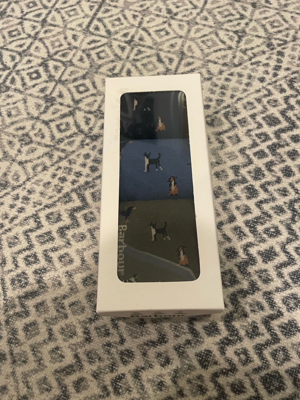 NWT Barbour Maven Dog sock gift box